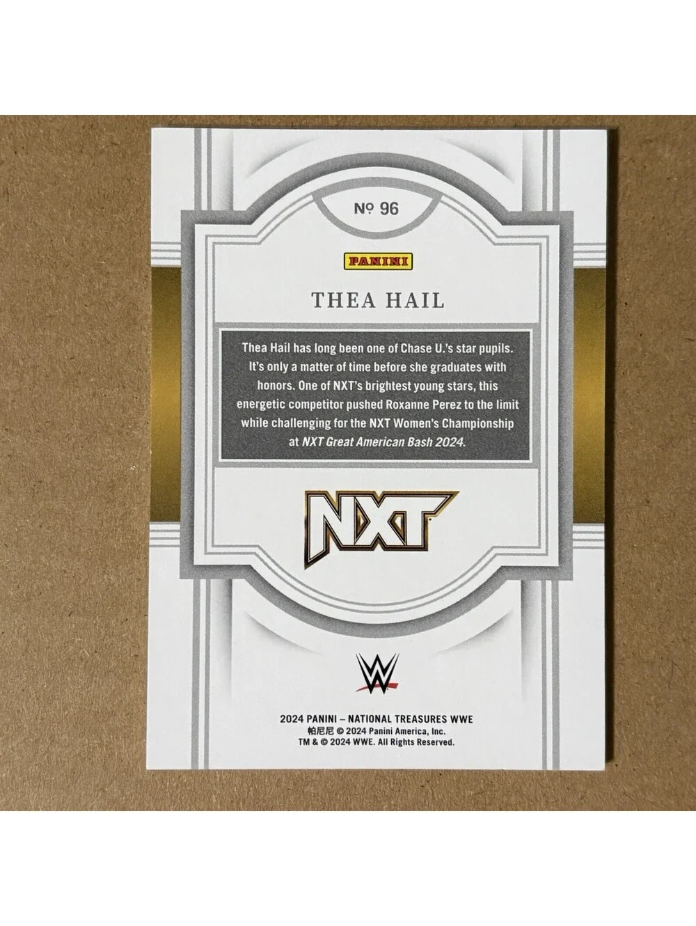 2024 Panini National Treasures WWE - Thea Hail #96 - Red #/75